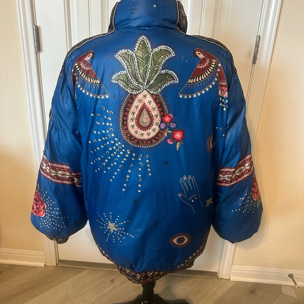 Farm Rio Reversible Mystic Puffer Jacket size S/M - Picture 9 of 12